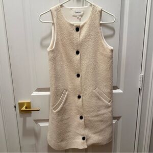 ba&sh Parveen Button Front Dress in cream / ecru